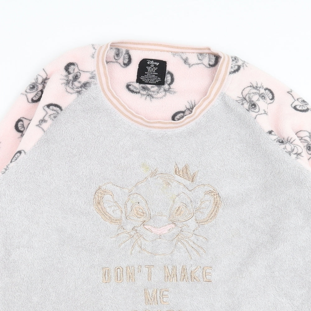 Primark Womens Grey Solid  Top Pyjama Top Size S  - lion king