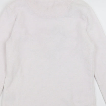 Warm & Cosy Womens White Solid  Top Pyjama Top Size S  - candy canes