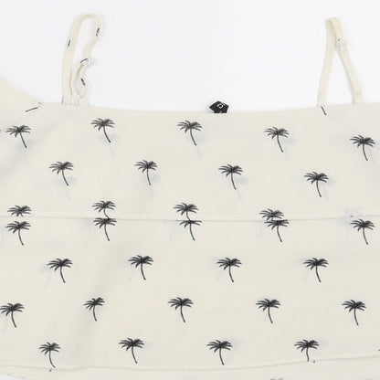 Divided by H&M Womens Ivory   Camisole Blouse Size 16  - palm trees, cropped