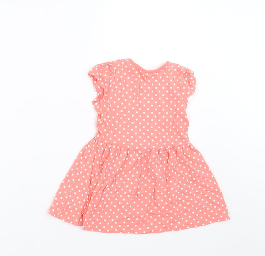 George Girls Pink Polka Dot  Fit & Flare  Size 12-18 Months