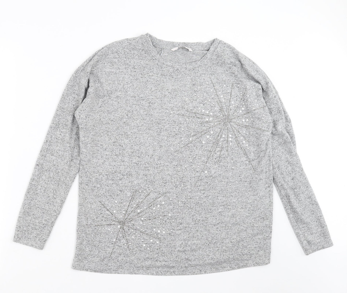TU Womens Grey   Pullover Jumper Size 12  - stars