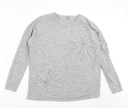 TU Womens Grey   Pullover Jumper Size 12  - stars