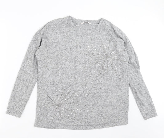 TU Womens Grey   Pullover Jumper Size 12  - stars