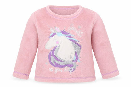Studio Girls Pink Solid Fleece Top Pyjama Top Size 2-3 Years