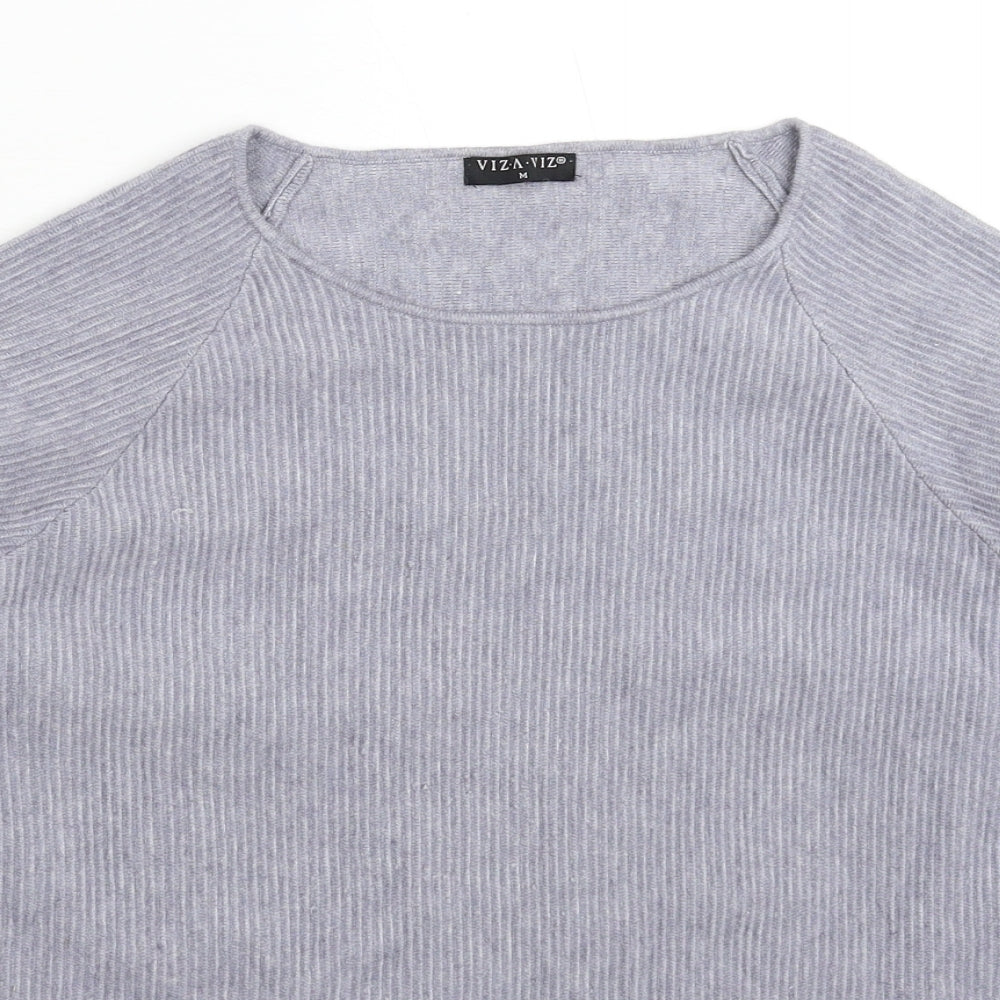 Womens UK Size M Viz a Viz Grey Pullover Jumper