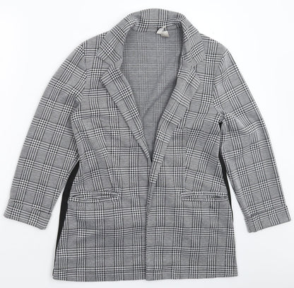 Divided Womens Grey Check  Jacket Blazer Size M