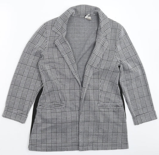 Divided Womens Grey Check  Jacket Blazer Size M
