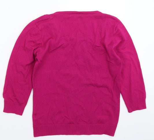 Just Elegance Womens Pink  Knit Pullover Jumper Size S