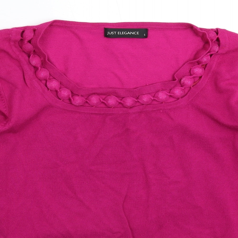 Womens UK Size S Just Elegance Pink Pullover Jumper