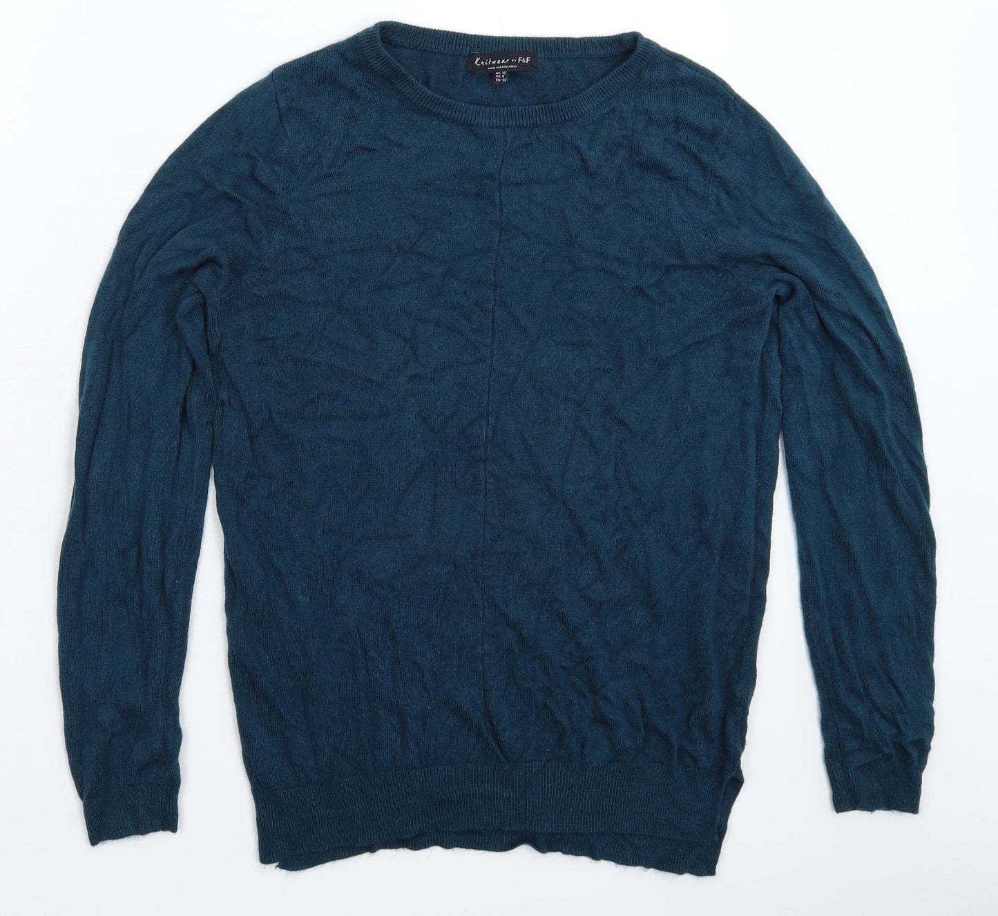 Womens UK Size 10 F&F Blue Pullover Jumper