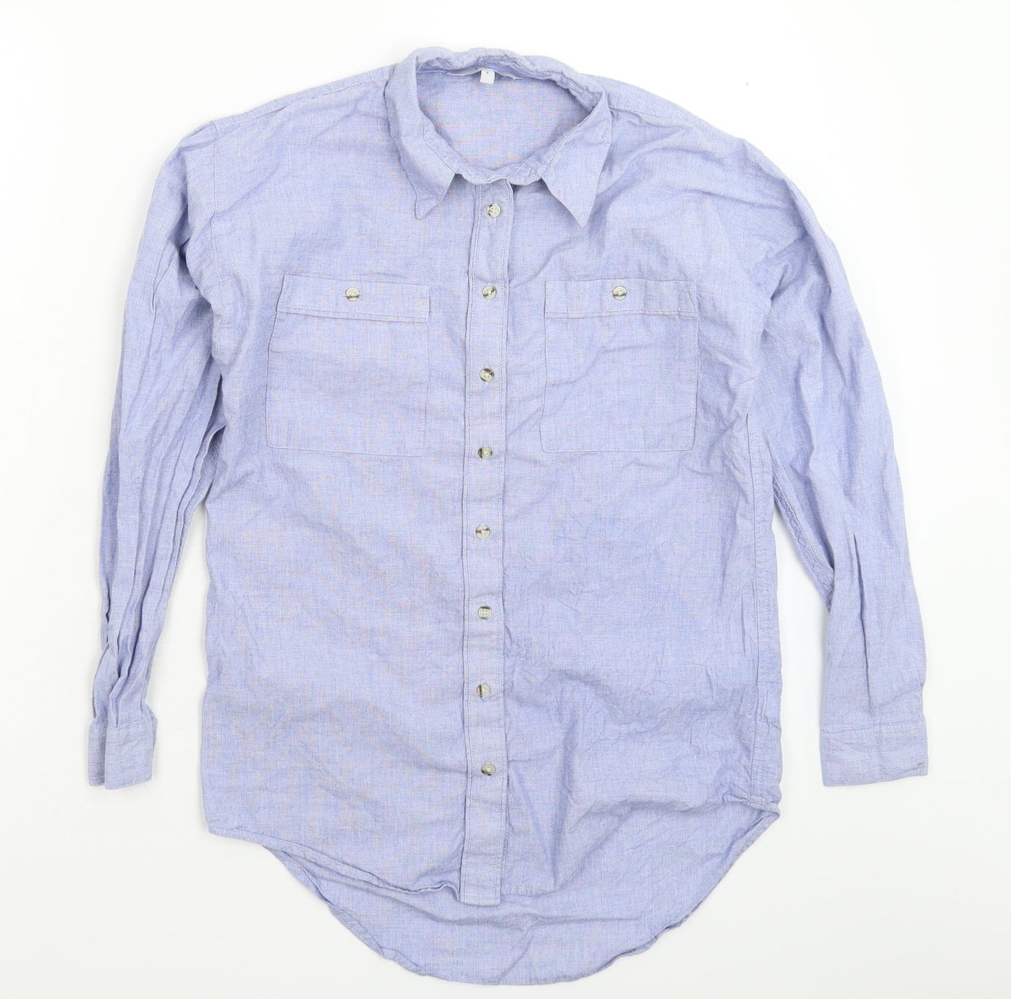 Womens UK Size 6 NEXT Blue Basic Button-Up