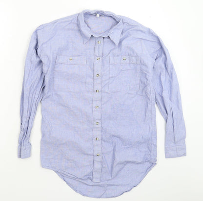 Womens UK Size 6 NEXT Blue Basic Button-Up