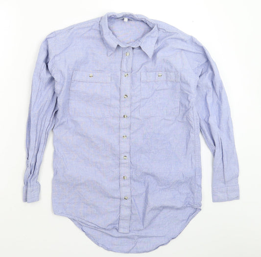 Womens UK Size 6 NEXT Blue Basic Button-Up