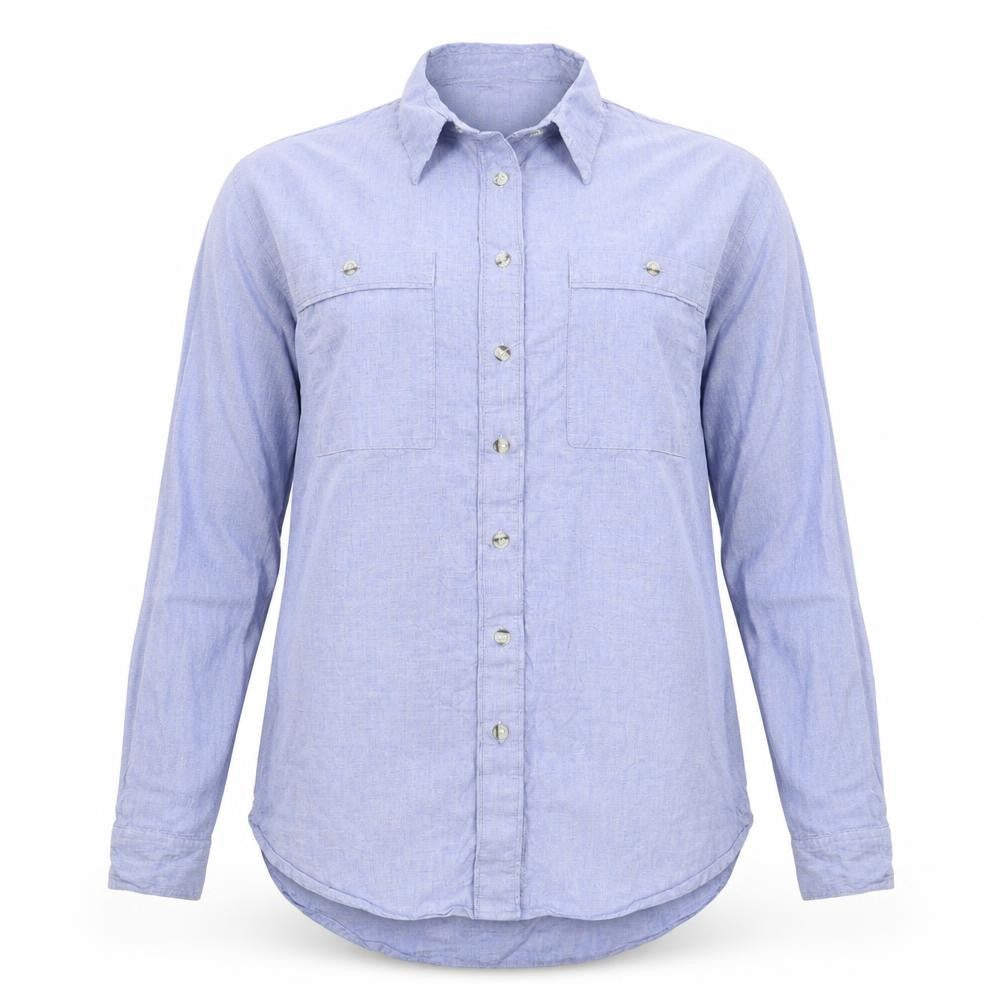 Womens UK Size 6 NEXT Blue Basic Button-Up