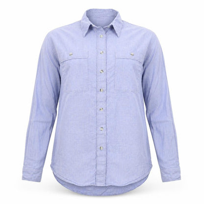 Womens UK Size 6 NEXT Blue Basic Button-Up