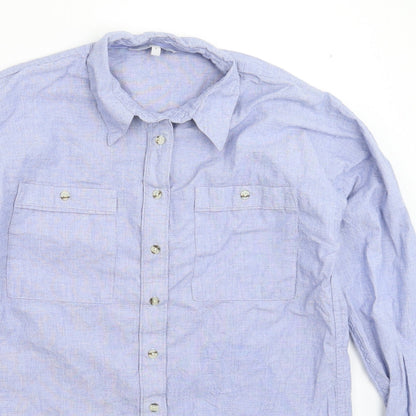 Womens UK Size 6 NEXT Blue Basic Button-Up