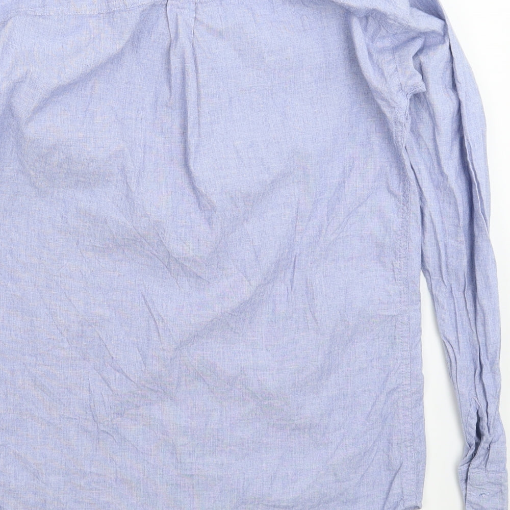 Womens UK Size 6 NEXT Blue Basic Button-Up