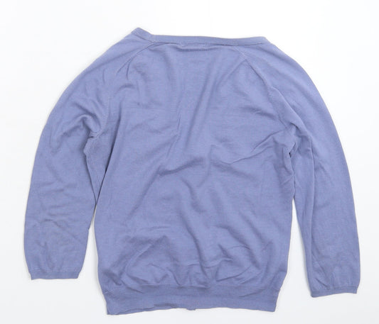 Womens UK Size M H&M Blue Cape Jumper