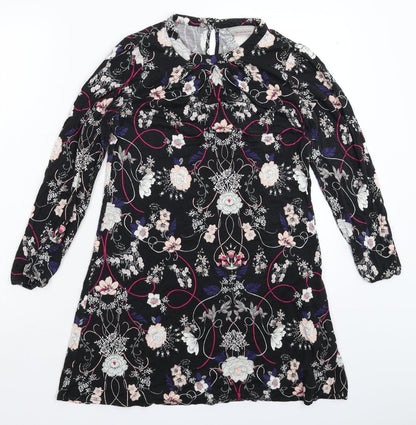 Dorothy Perkins Womens Black Floral  Mini  Size 12
