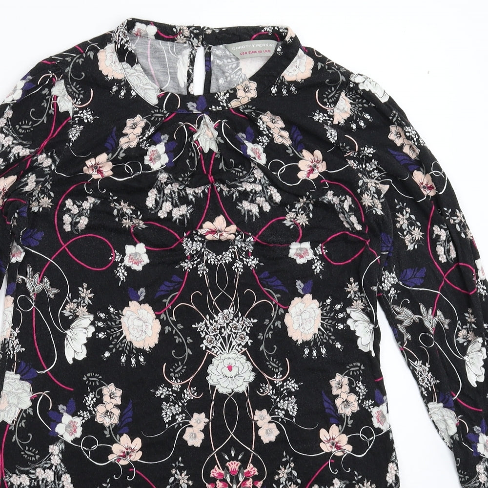 Dorothy Perkins Womens Black Floral  Mini  Size 12
