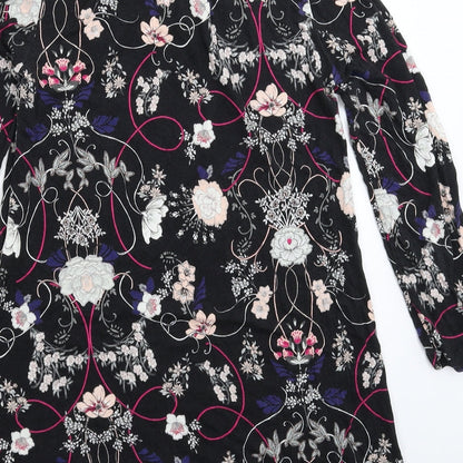 Dorothy Perkins Womens Black Floral  Mini  Size 12