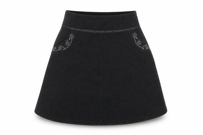 BHS Girls Grey   A-Line Skirt Size 7 Years