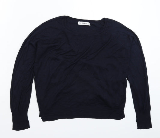 Womens UK Size S Zara Blue Pullover Jumper