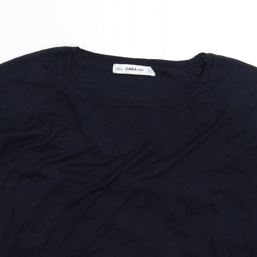 Womens UK Size S Zara Blue Pullover Jumper