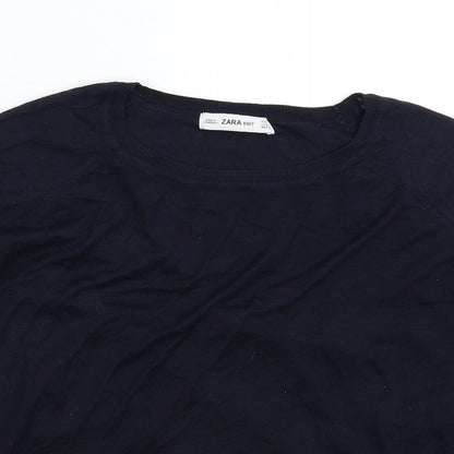 Womens UK Size S Zara Blue Pullover Jumper