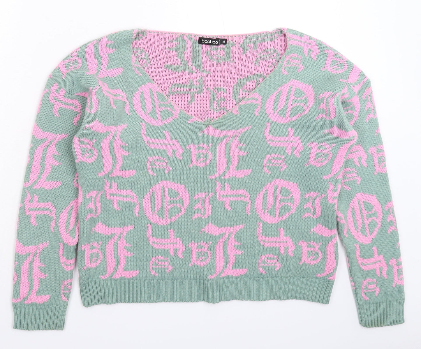 Boohoo Womens Grey  Knit Pullover Jumper Size M