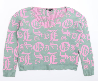 Boohoo Womens Grey  Knit Pullover Jumper Size M