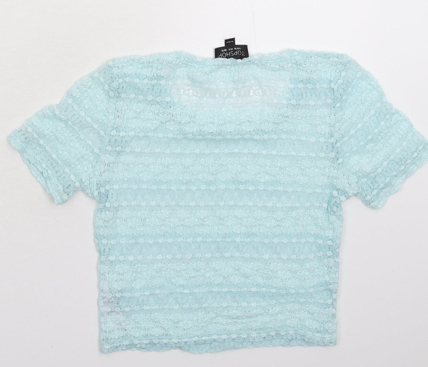 Womens UK Size 10 Topshop Blue Basic T-Shirt