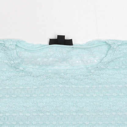 Womens UK Size 10 Topshop Blue Basic T-Shirt