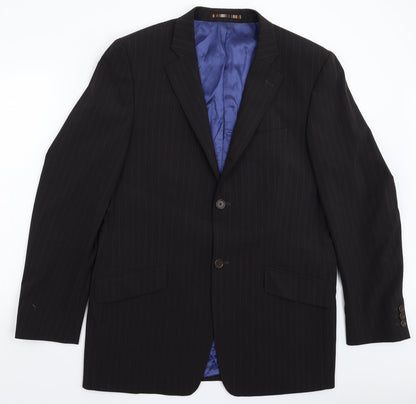 Mens UK Size 42 River Island Regular Black Suit Jacket