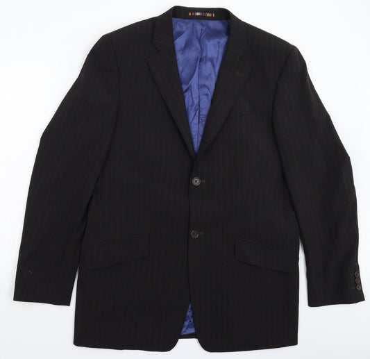 Mens UK Size 42 River Island Regular Black Suit Jacket