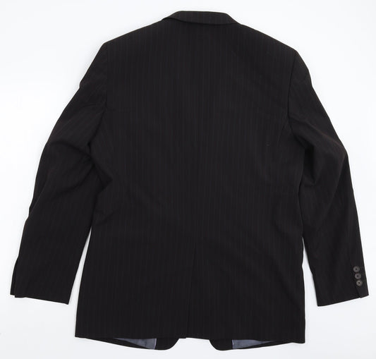 Mens UK Size 42 River Island Regular Black Suit Jacket