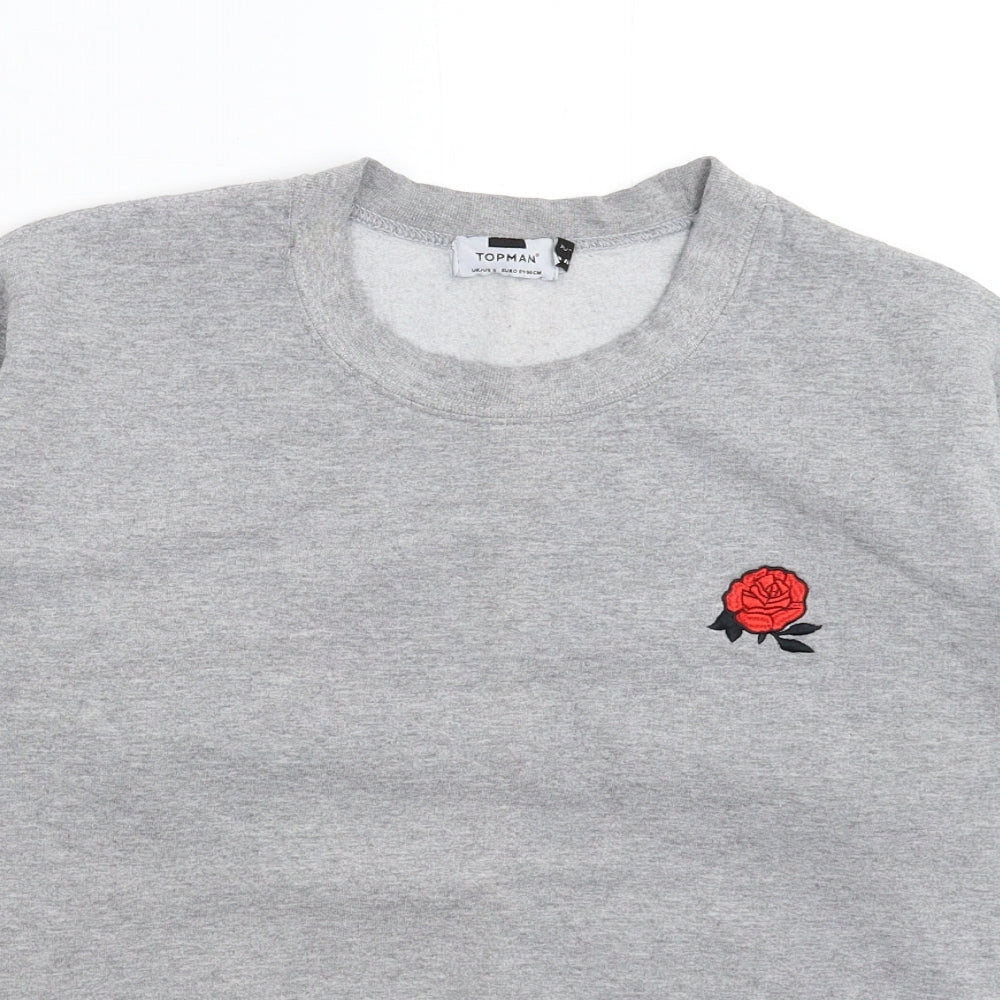 Topman Mens Grey   Pullover Sweatshirt Size S