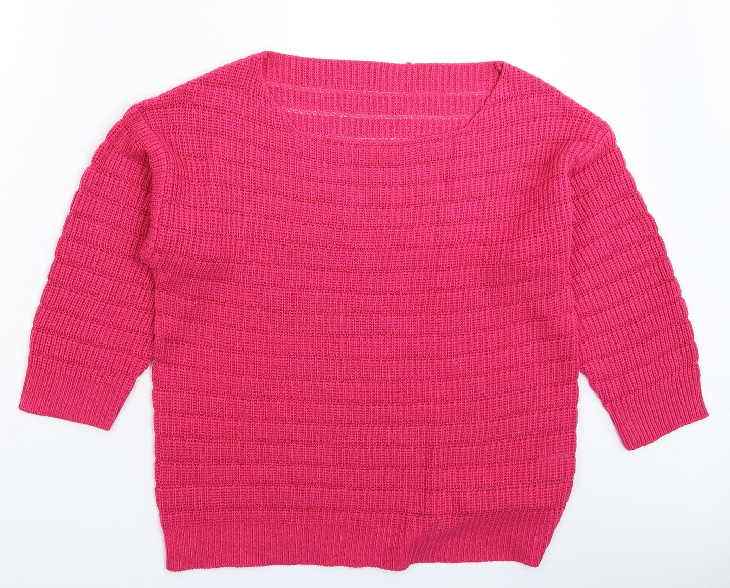 Womens UK Size L Preworn Pink Pullover Jumper