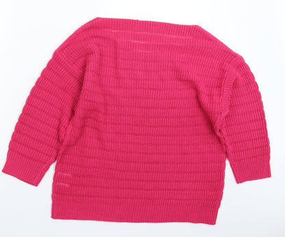 Womens UK Size L Preworn Pink Pullover Jumper