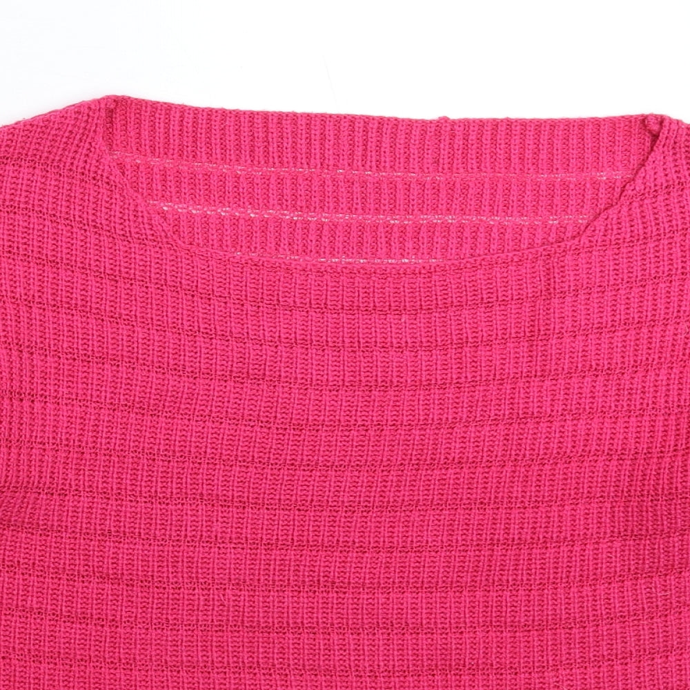 Womens UK Size L Preworn Pink Pullover Jumper