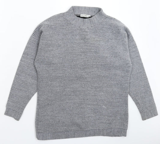 Light Before Dark Womens Grey  Knit Pullover Jumper Size XS