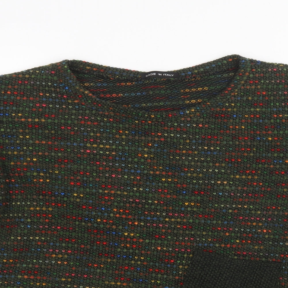 Mens UK Size S Preworn Green Pullover Sweatshirt