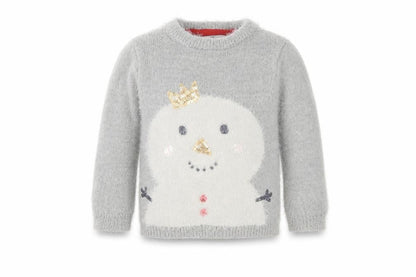 M&S kids Girls Grey  Knit Pullover Sweatshirt Size 2 Years  - chrismas