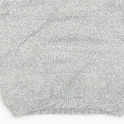 M&S kids Girls Grey  Knit Pullover Sweatshirt Size 2 Years  - chrismas