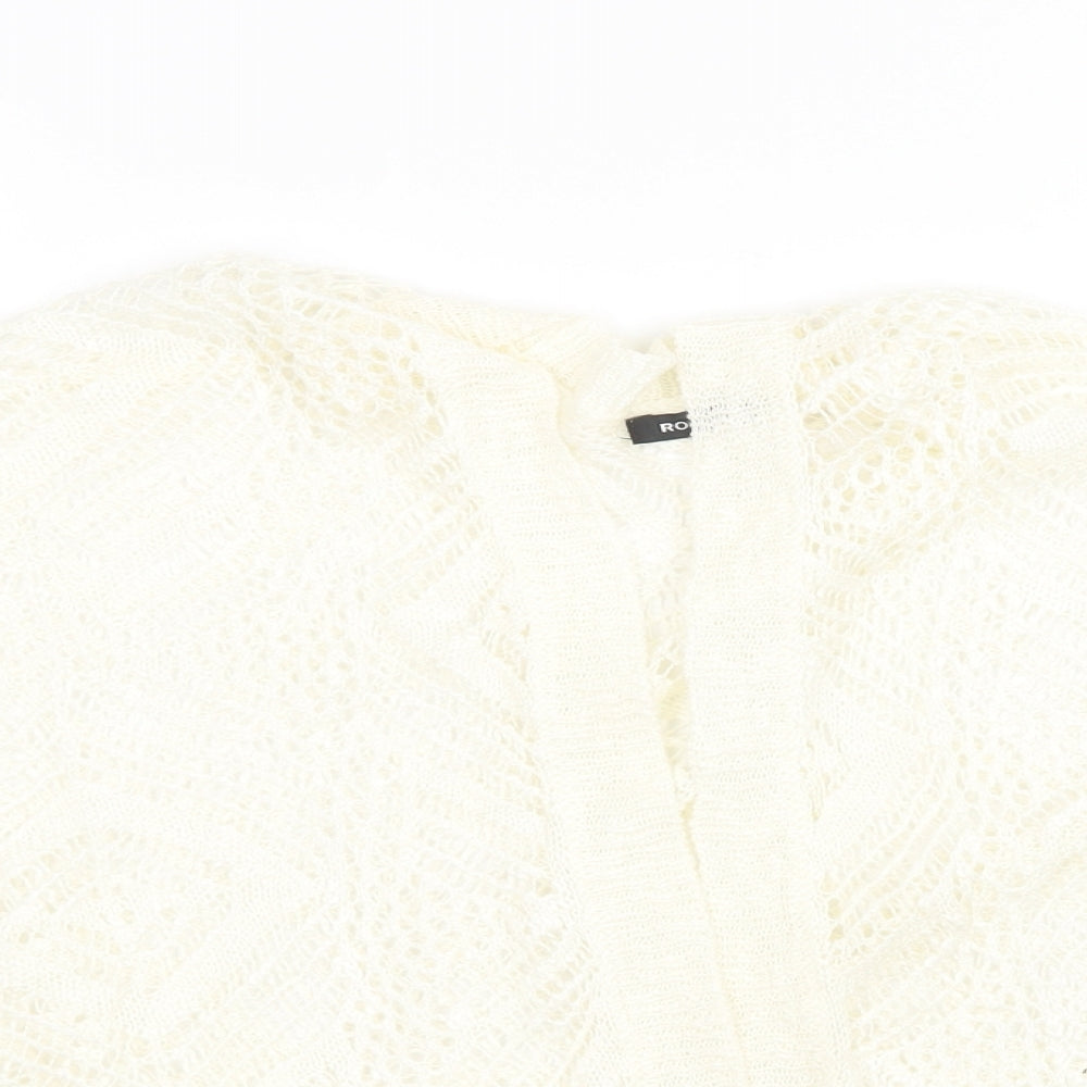 Womens UK Size 16 Roman White Cardigan Jumper