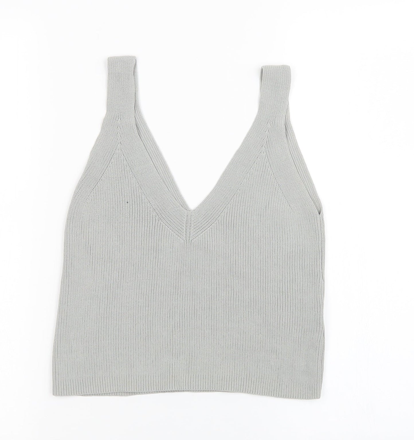 Womens UK Size 4 H&M Grey Basic Tank