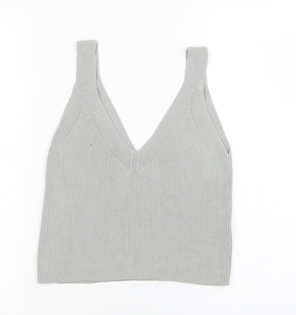 Womens UK Size 4 H&M Grey Basic Tank