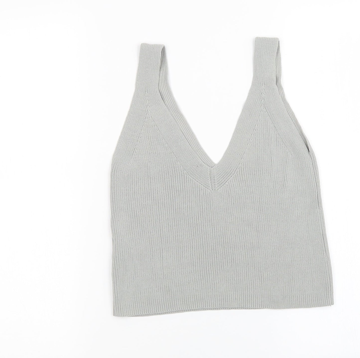 Womens UK Size 4 H&M Grey Basic Tank