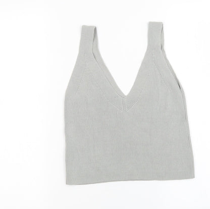 Womens UK Size 4 H&M Grey Basic Tank