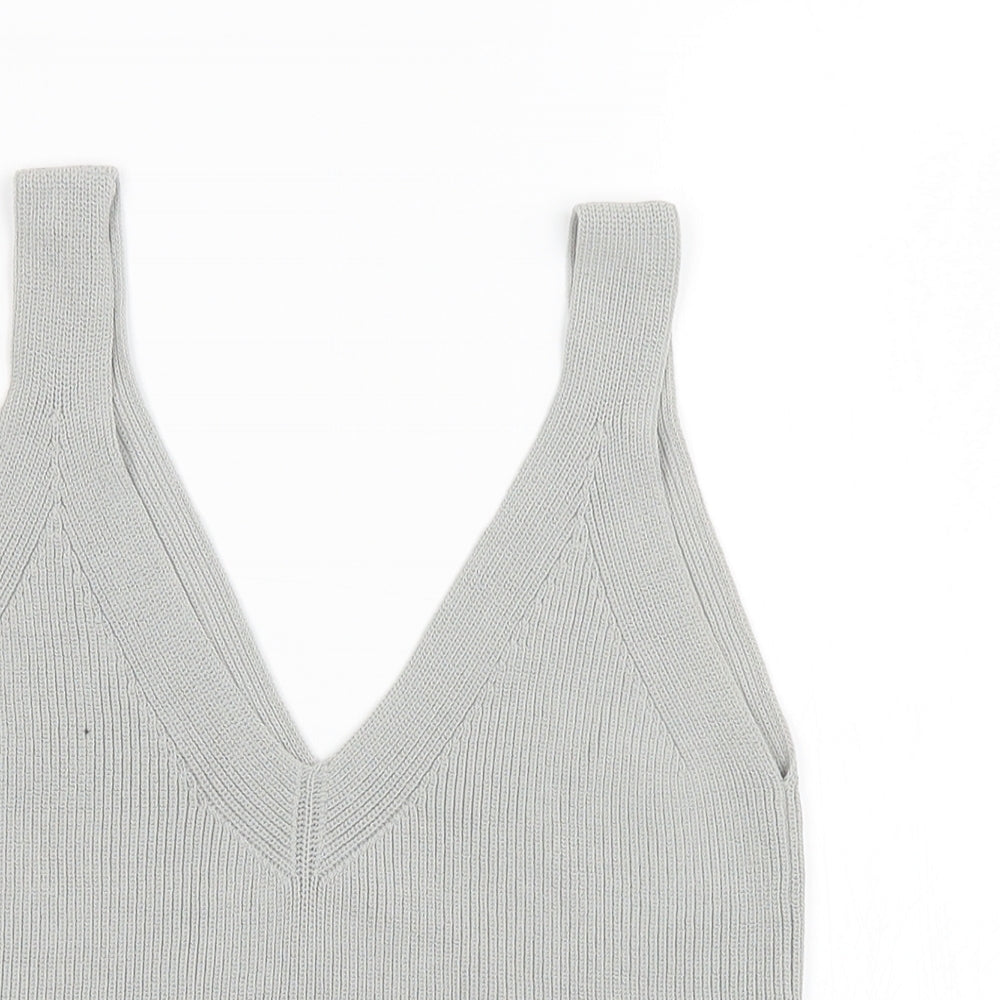 Womens UK Size 4 H&M Grey Basic Tank